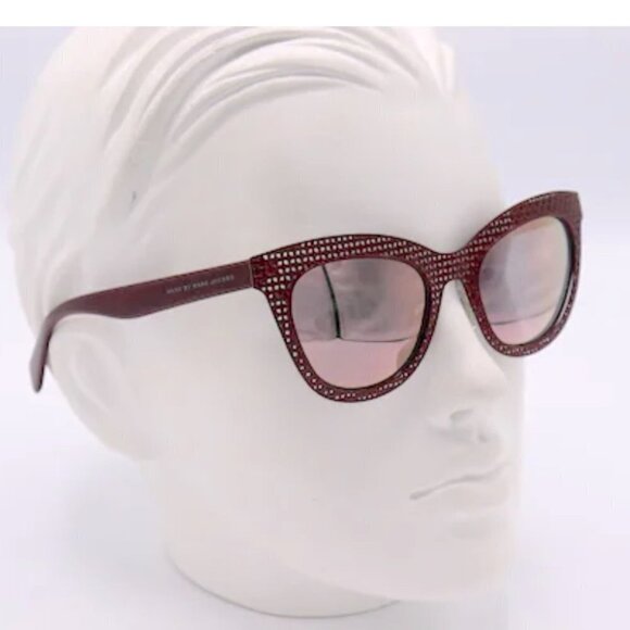 Marc by Marc Jacobs Red Perforated Metal Mirrored Cat Eye Sunglasses MMJ435S main image 10